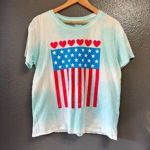 Mighty fine top size L flag hearts